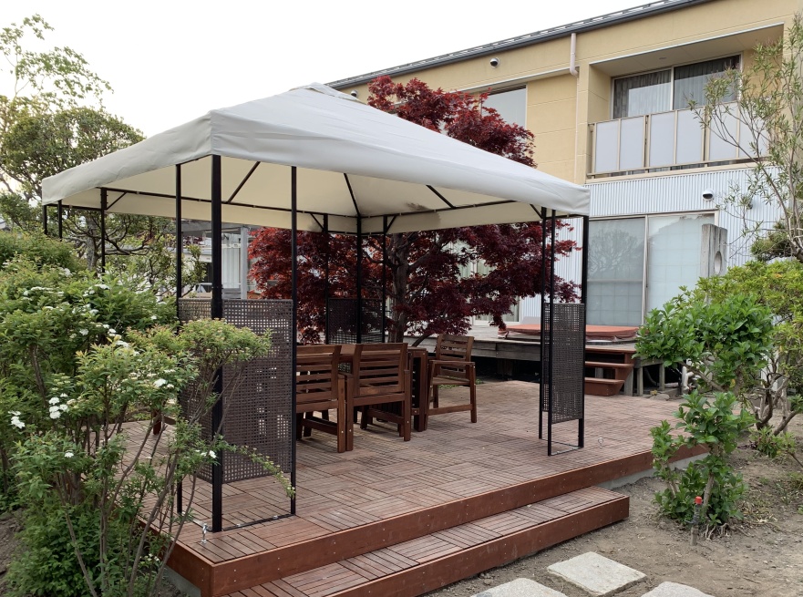 河野建築設計室屋外打合エリア